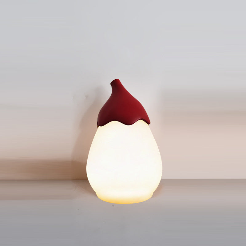 Moderne Einfachheit Eisen Birne PE Schirm Tragbare LED Tischlampe Nachtlicht für Schlafzimmer 