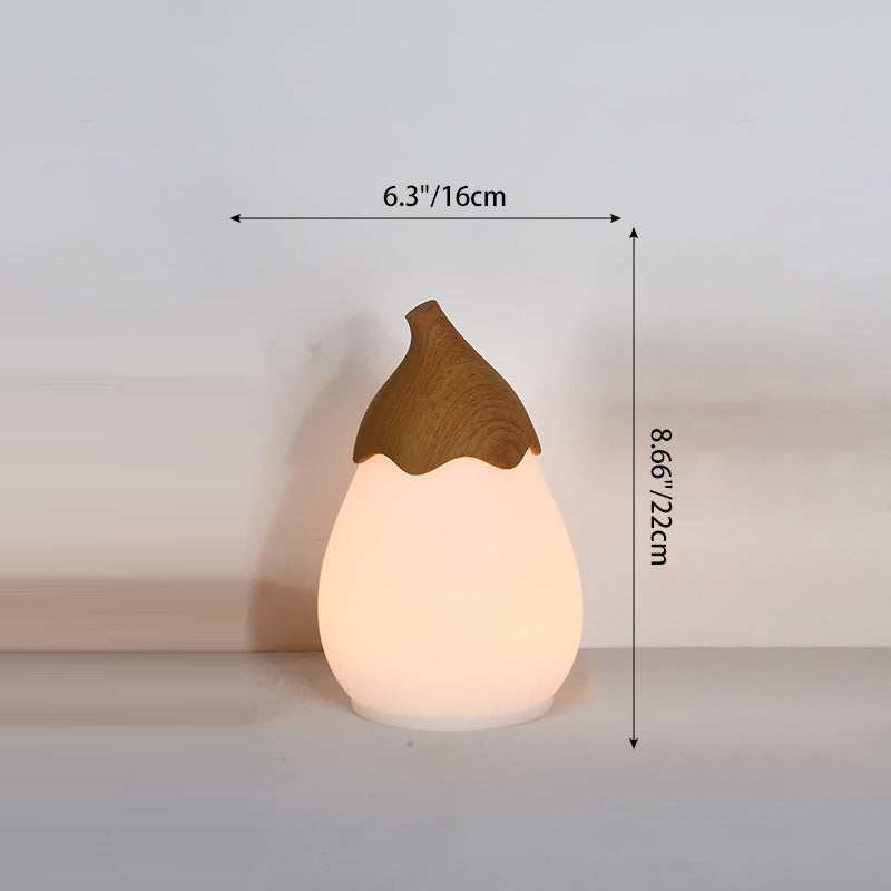 Modern Simplicity Iron Pear PE Shade Portable LED Table Lamp Night Light For Bedroom