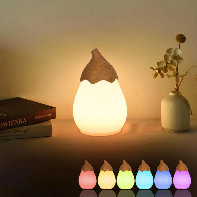 Moderne Einfachheit Eisen Birne PE Schirm Tragbare LED Tischlampe Nachtlicht für Schlafzimmer 