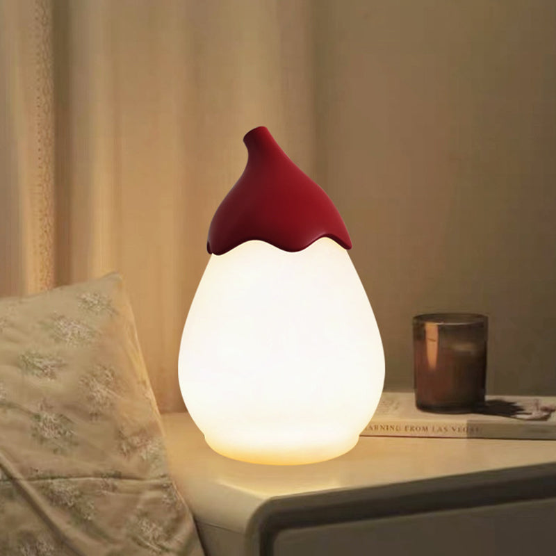 Moderne Einfachheit Eisen Birne PE Schirm Tragbare LED Tischlampe Nachtlicht für Schlafzimmer 