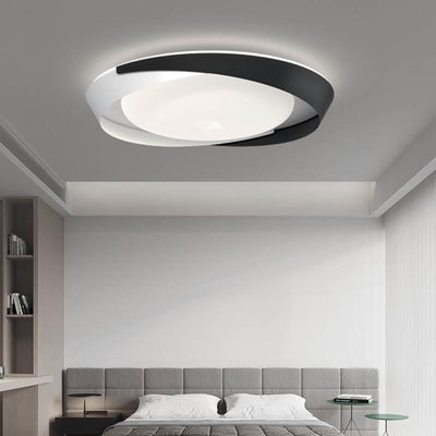 Contemporary Scandinavian Geometric Round Iron Silicone Shade LED Flush Mount Ceiling Light For Living Room