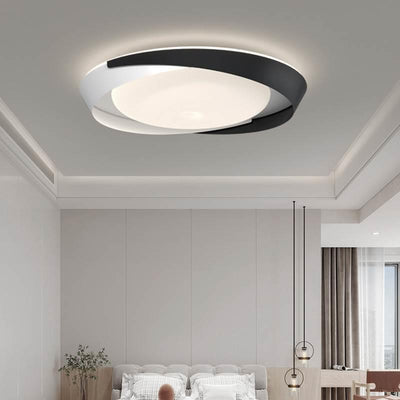 Contemporary Scandinavian Geometric Round Iron Silicone Shade LED Flush Mount Ceiling Light For Living Room