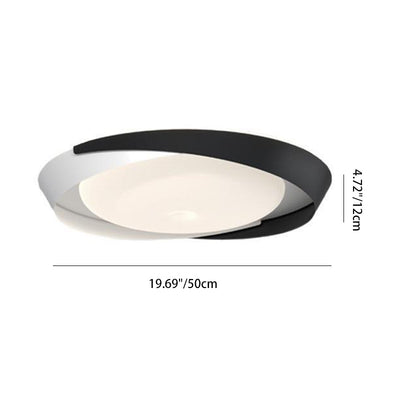Contemporary Scandinavian Geometric Round Iron Silicone Shade LED Flush Mount Ceiling Light For Living Room
