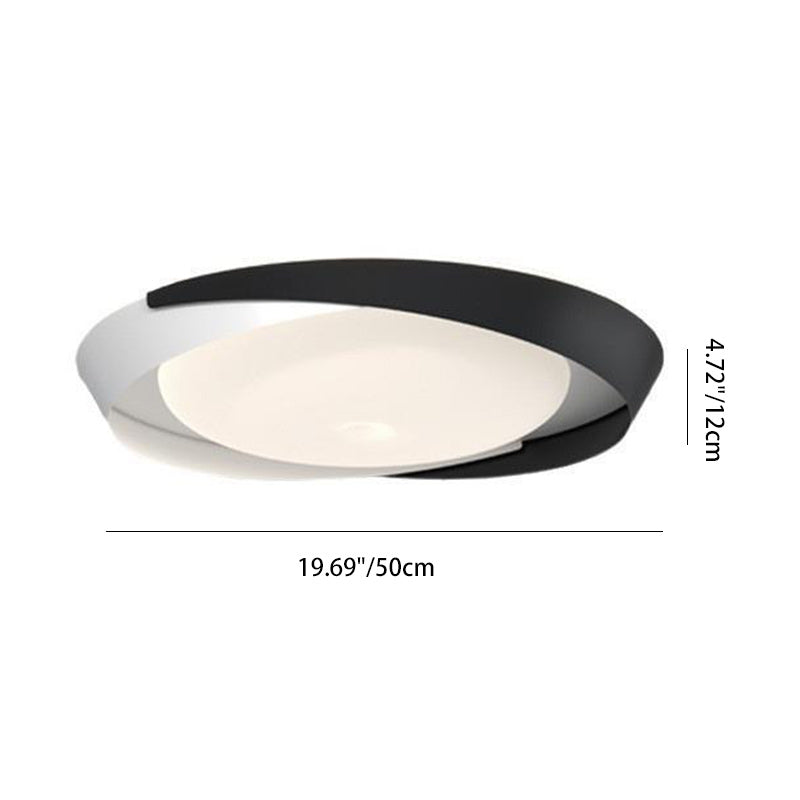 Contemporary Scandinavian Geometric Round Iron Silicone Shade LED Flush Mount Ceiling Light For Living Room