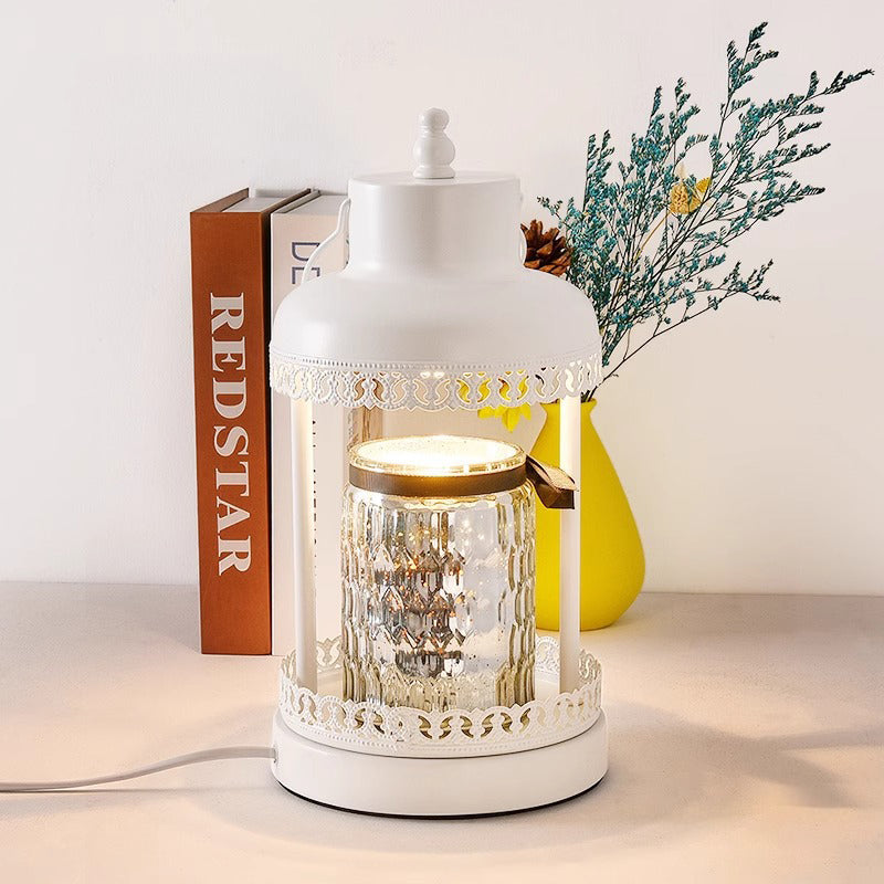 Lampe de table contemporaine nordique en fer rond à 1 lumière avec cire fondue pour chambre 