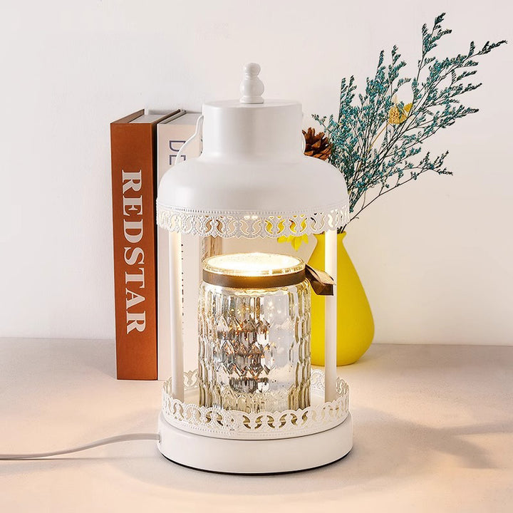 Lampe de table contemporaine nordique en fer rond à 1 lumière avec cire fondue pour chambre 