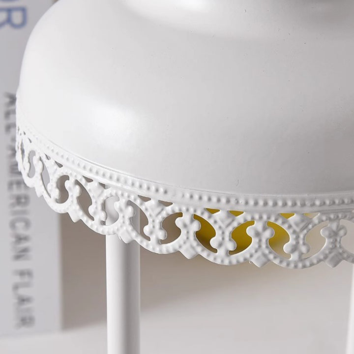 Lampe de table contemporaine nordique en fer rond à 1 lumière avec cire fondue pour chambre 