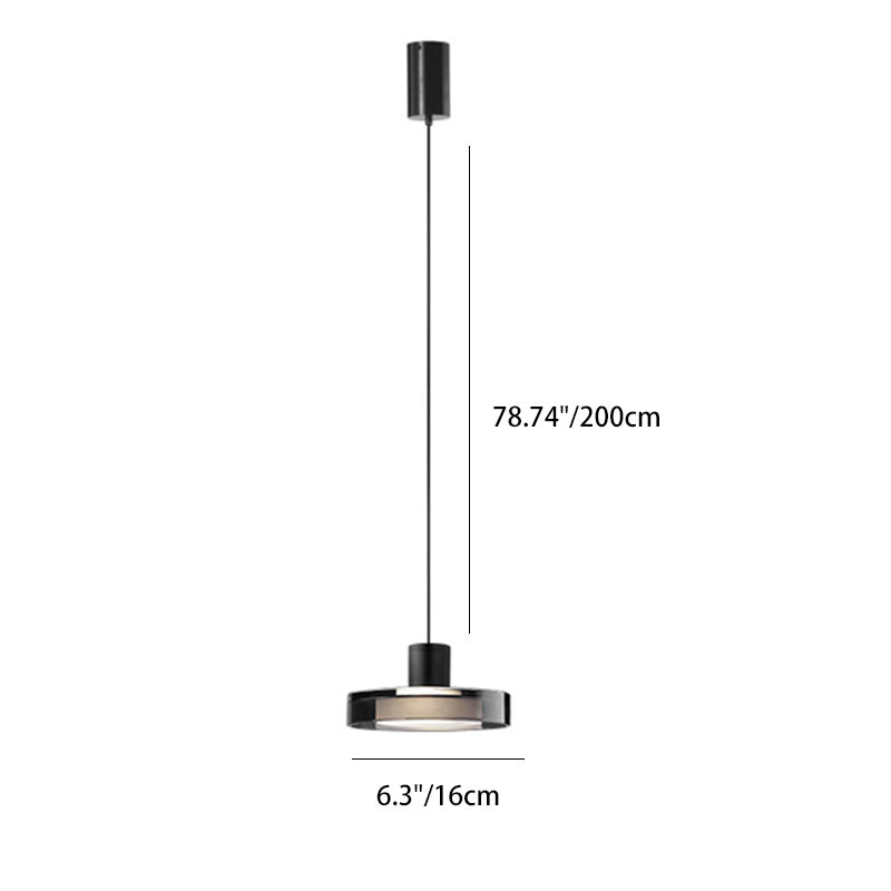 Contemporary Scandinavian Stainless Steel Acrylic Cylinder LED Pendant Light For Living Room