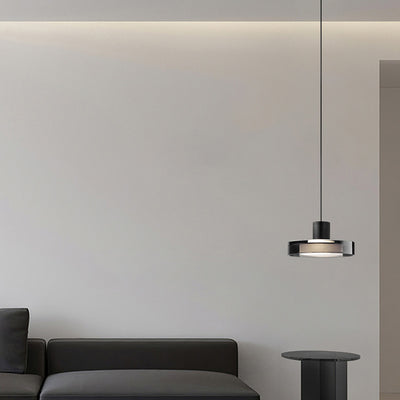 Contemporary Scandinavian Stainless Steel Acrylic Cylinder LED Pendant Light For Living Room