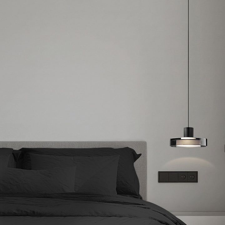 Contemporain Scandinave Acier Inoxydable Cylindre Acrylique Suspension LED Pour Salon 