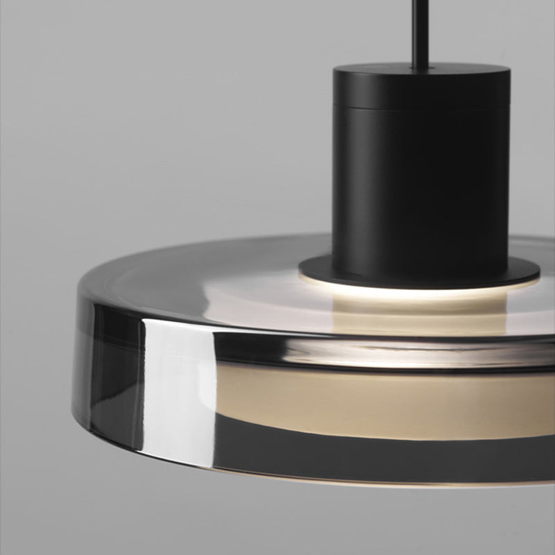 Contemporain Scandinave Acier Inoxydable Cylindre Acrylique Suspension LED Pour Salon 