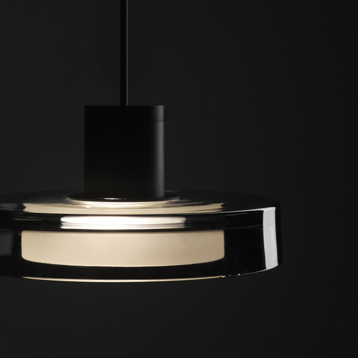 Contemporain Scandinave Acier Inoxydable Cylindre Acrylique Suspension LED Pour Salon 