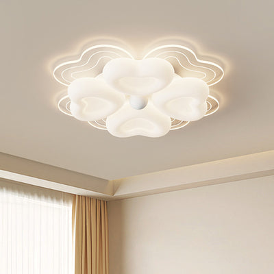 Contemporary Creative Petal Acrylic Shade Iron LED Flush Mount Ceiling Light For Living Room