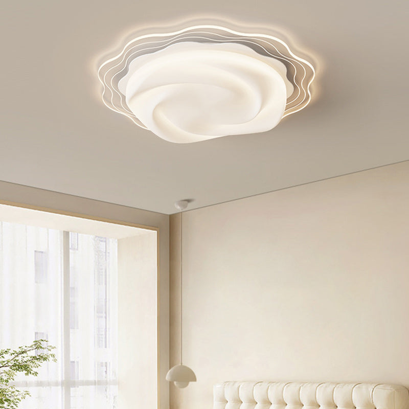 Contemporary Creative Petal Acrylic Shade Iron LED Flush Mount Ceiling Light For Living Room