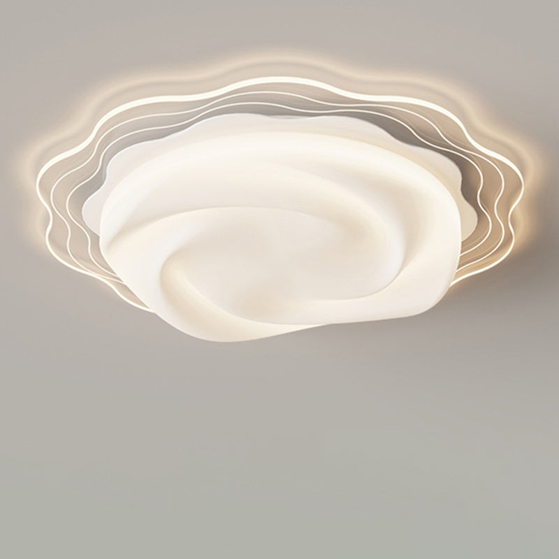 Plafonnier LED en fer avec abat-jour en acrylique pétale créatif contemporain pour salon 
