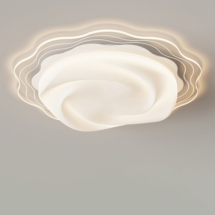 Plafonnier LED en fer avec abat-jour en acrylique pétale créatif contemporain pour salon 