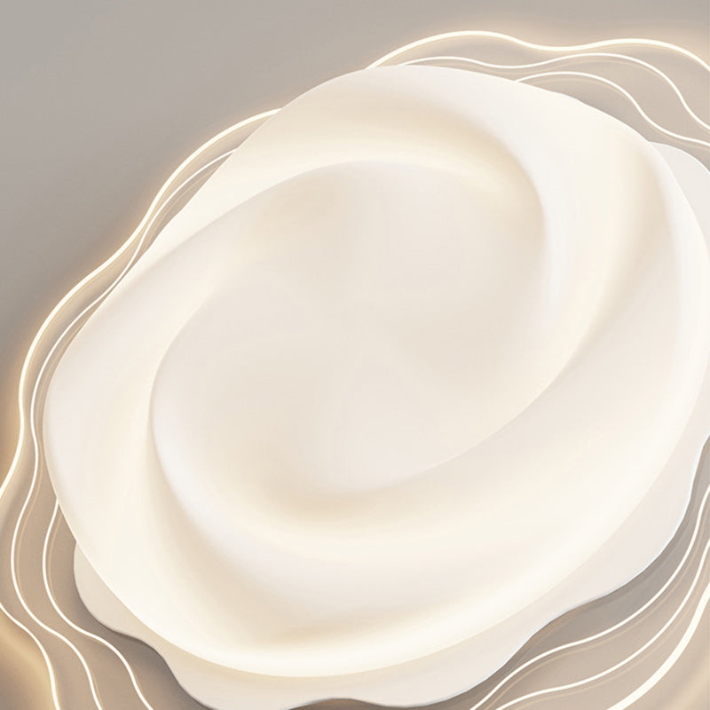 Plafonnier LED en fer avec abat-jour en acrylique pétale créatif contemporain pour salon 