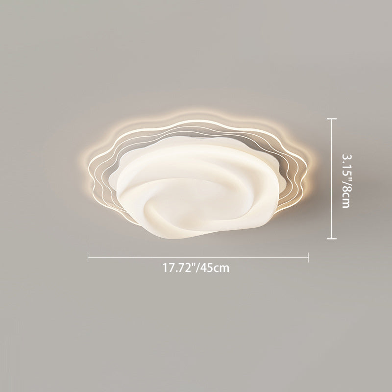 Contemporary Creative Petal Acrylic Shade Iron LED Flush Mount Ceiling Light For Living Room
