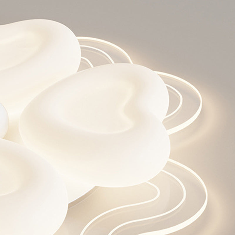 Contemporary Creative Petal Acrylic Shade Iron LED Flush Mount Ceiling Light For Living Room