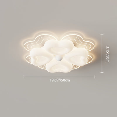 Contemporary Creative Petal Acrylic Shade Iron LED Flush Mount Ceiling Light For Living Room