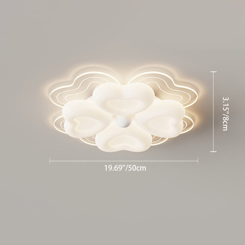 Contemporary Creative Petal Acrylic Shade Iron LED Flush Mount Ceiling Light For Living Room
