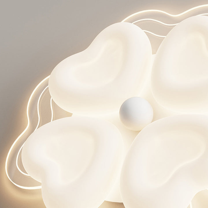 Plafonnier LED en fer avec abat-jour en acrylique pétale créatif contemporain pour salon 