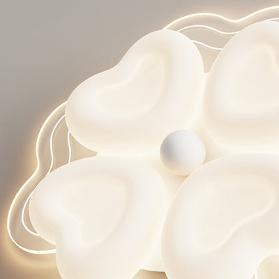 Contemporary Creative Petal Acrylic Shade Iron LED Flush Mount Ceiling Light For Living Room