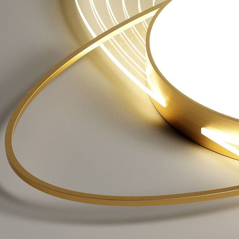 Contemporary Creative Star Moon Elliptical Acrylic Shade LED Flush Mount Ceiling Light For Living Room