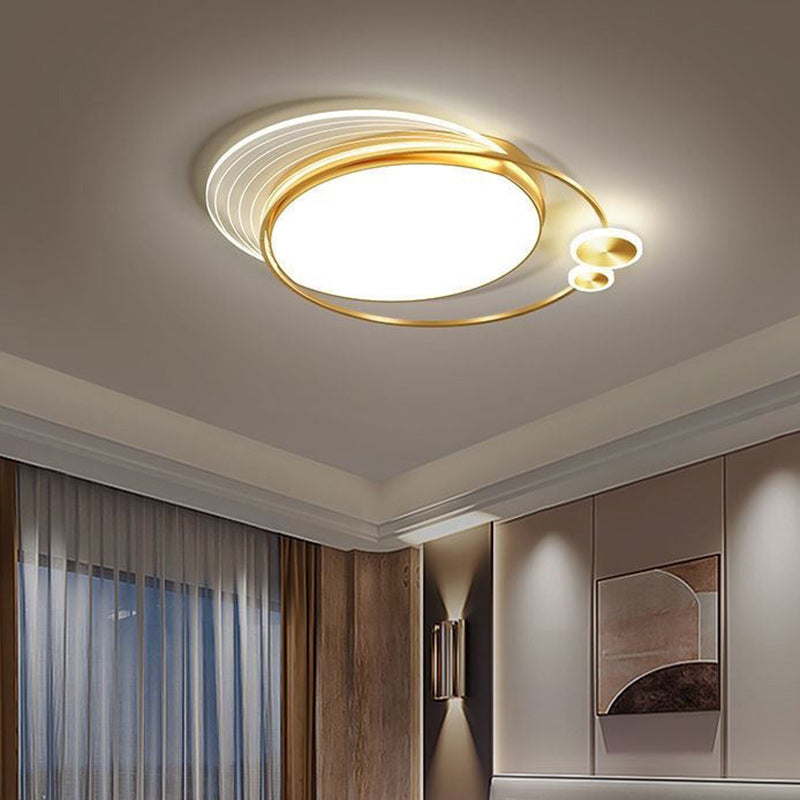 Contemporary Creative Star Moon Elliptical Acrylic Shade LED Flush Mount Ceiling Light For Living Room