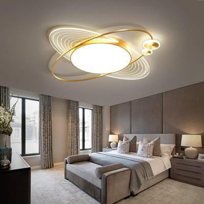 Contemporary Creative Star Moon Elliptical Acrylic Shade LED Flush Mount Ceiling Light For Living Room