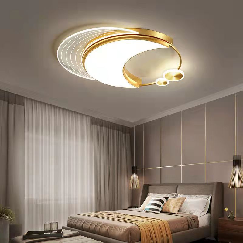 Contemporary Creative Star Moon Elliptical Acrylic Shade LED Flush Mount Ceiling Light For Living Room