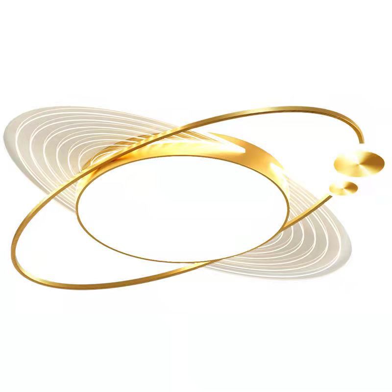 Contemporary Creative Star Moon Elliptical Acrylic Shade LED Flush Mount Ceiling Light For Living Room