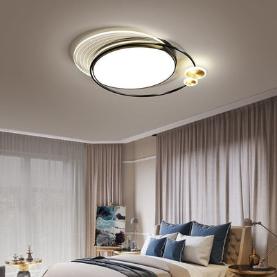 Contemporary Creative Star Moon Elliptical Acrylic Shade LED Flush Mount Ceiling Light For Living Room