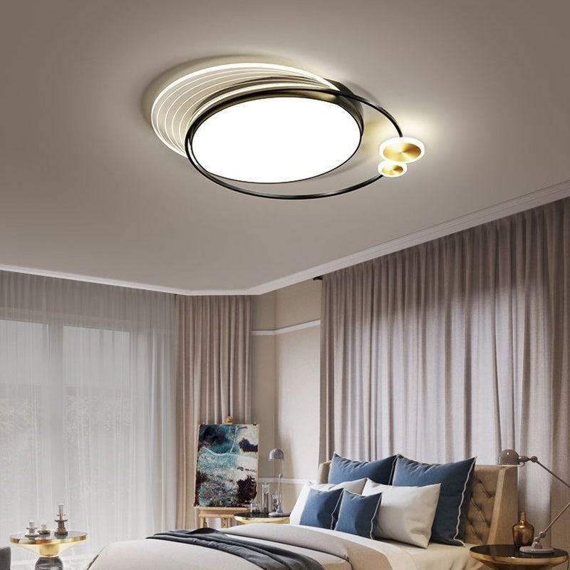 Contemporary Creative Star Moon Elliptical Acrylic Shade LED Flush Mount Ceiling Light For Living Room