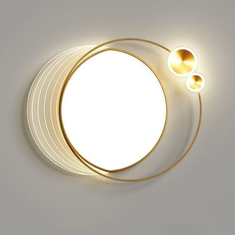 Contemporary Creative Star Moon Elliptical Acrylic Shade LED Flush Mount Ceiling Light For Living Room