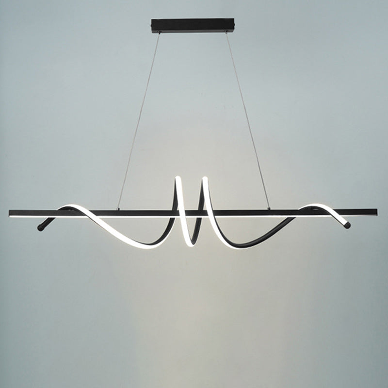 Modern Minimalist Iron Spiral Winding Silicone Linear LED Island Light Pendant Light For Living Room