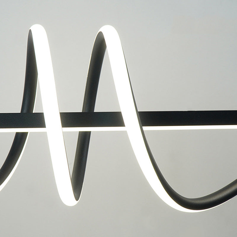 Modern Minimalist Iron Spiral Winding Silicone Linear LED Island Light Pendant Light For Living Room