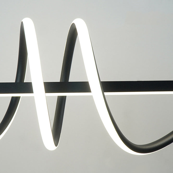 Modern Minimalist Iron Spiral Winding Silicone Linear LED Island Light Pendant Light For Living Room