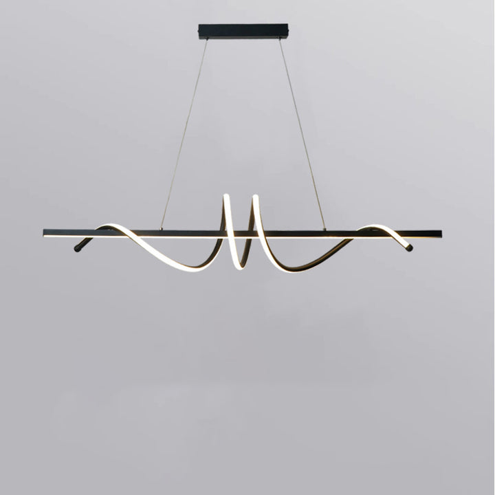 Modern Minimalist Iron Spiral Winding Silicone Linear LED Island Light Pendant Light For Living Room