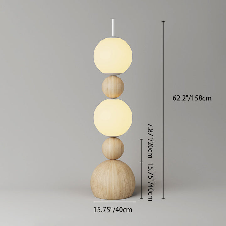 Lámpara de pie LED de sombra esférica de hierro PE escandinavo contemporáneo para sala de estar 