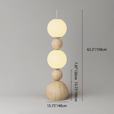 Contemporary Scandinavian Iron PE Spherical Shade LED Standing Floor Lamp For Living Room