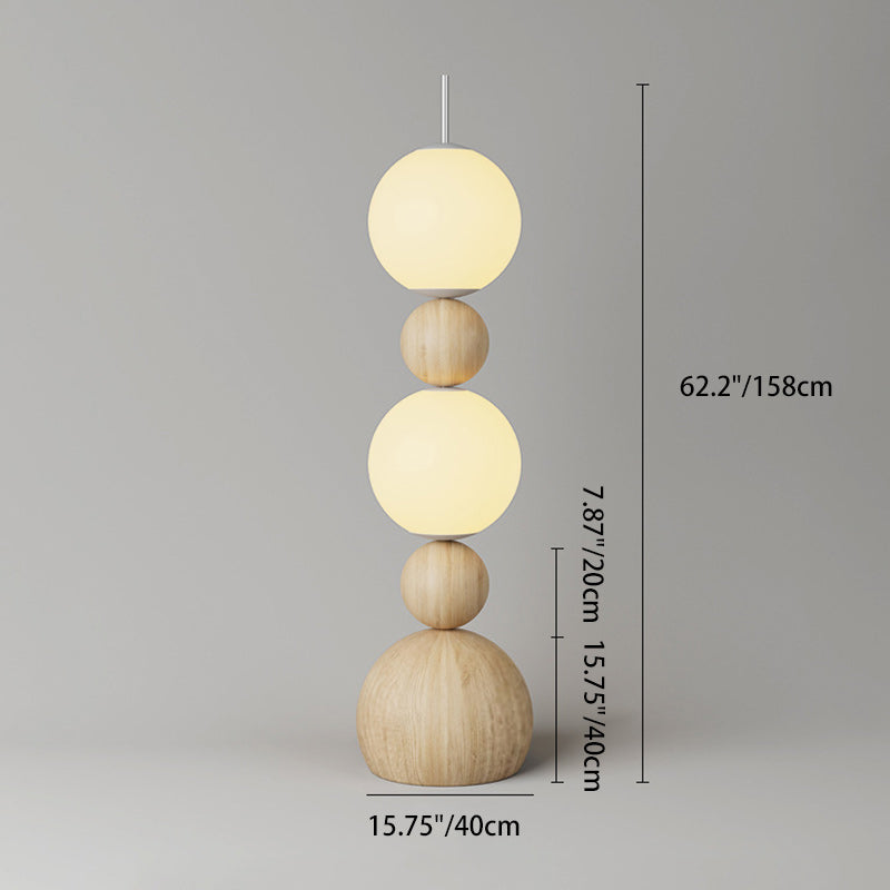 Contemporary Scandinavian Iron PE Spherical Shade LED Standing Floor Lamp For Living Room