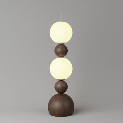 Contemporary Scandinavian Iron PE Spherical Shade LED Standing Floor Lamp For Living Room