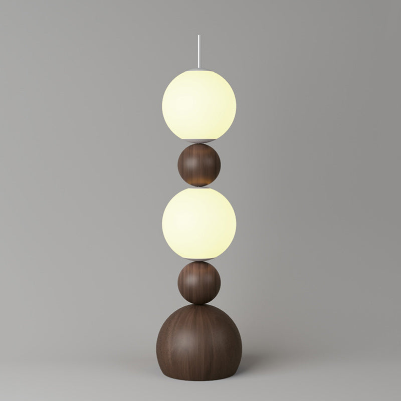 Contemporary Scandinavian Iron PE Spherical Shade LED Standing Floor Lamp For Living Room