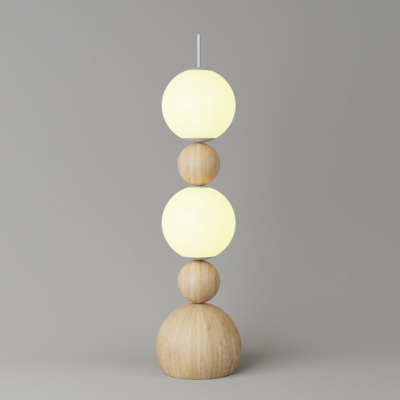 Contemporary Scandinavian Iron PE Spherical Shade LED Standing Floor Lamp For Living Room