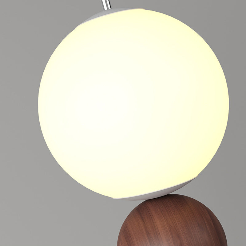 Contemporary Scandinavian Iron PE Spherical Shade LED Standing Floor Lamp For Living Room