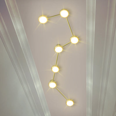 Contemporary Creative Big Dipper Aluminum LED Flush Mount Ceiling Light For Living Room