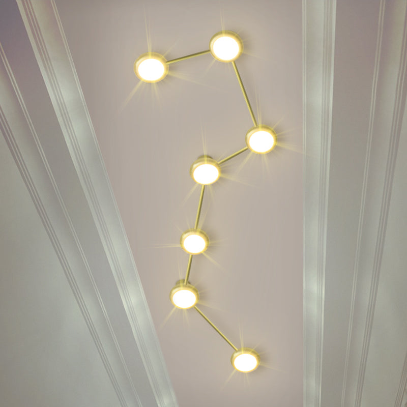 Contemporary Creative Big Dipper Aluminum LED Flush Mount Ceiling Light For Living Room