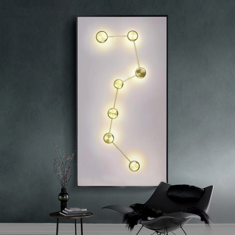 Contemporary Creative Big Dipper Aluminum LED Flush Mount Ceiling Light For Living Room