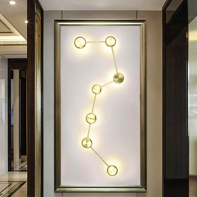 Contemporary Creative Big Dipper Aluminum LED Flush Mount Ceiling Light For Living Room